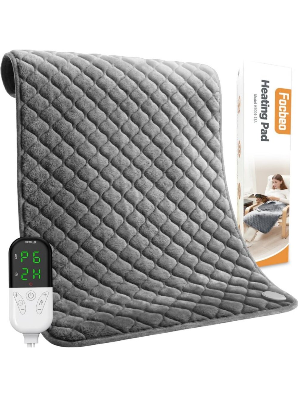 Extra Large King Size Heating Pad 32"x24" for Back Pain Relief & Comfort